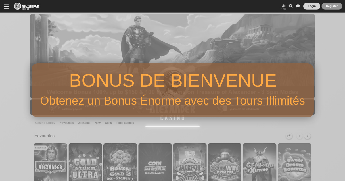 Alexander Casino welcome bonus